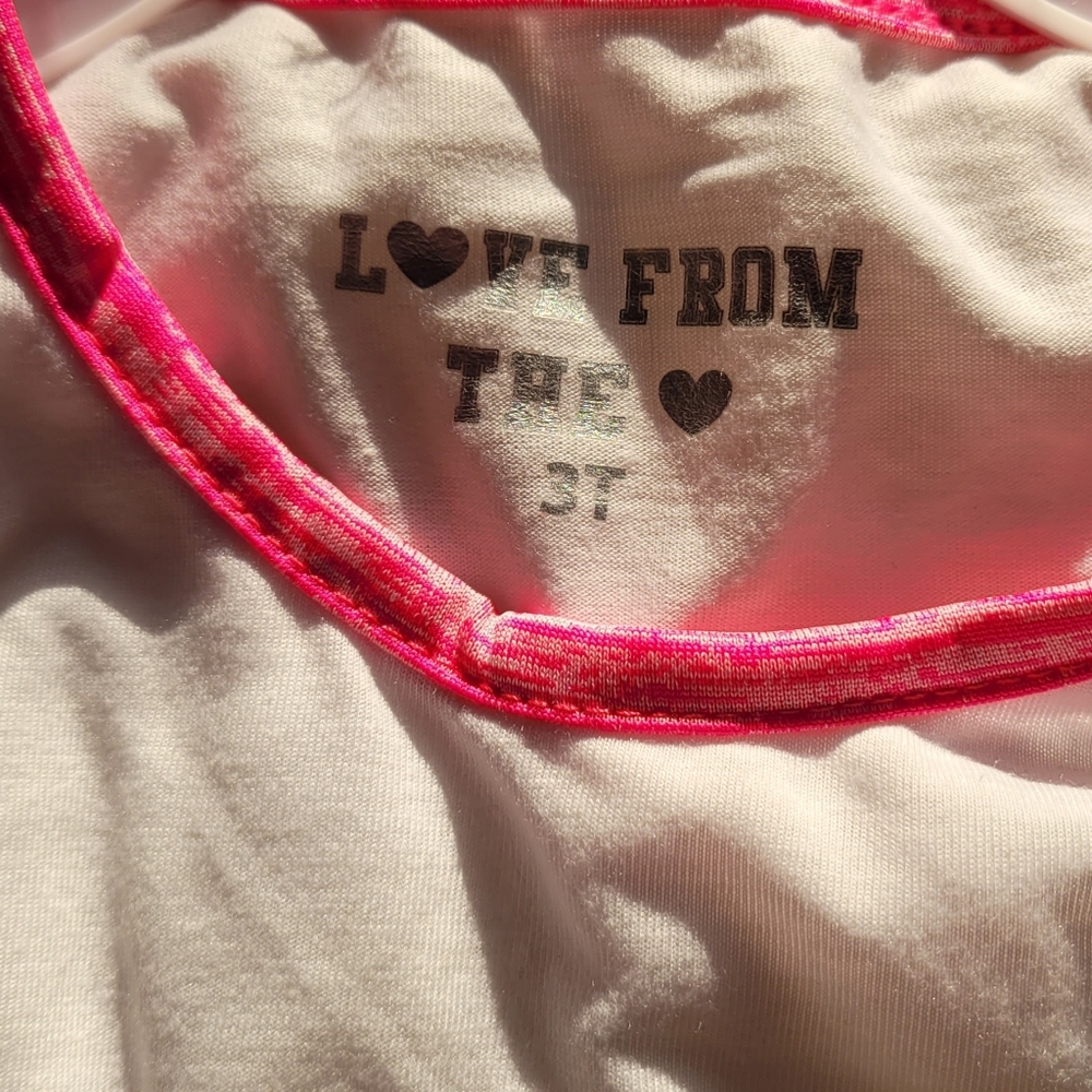 Kids Love Tank Top - White and Pink - Picture 2 of 3